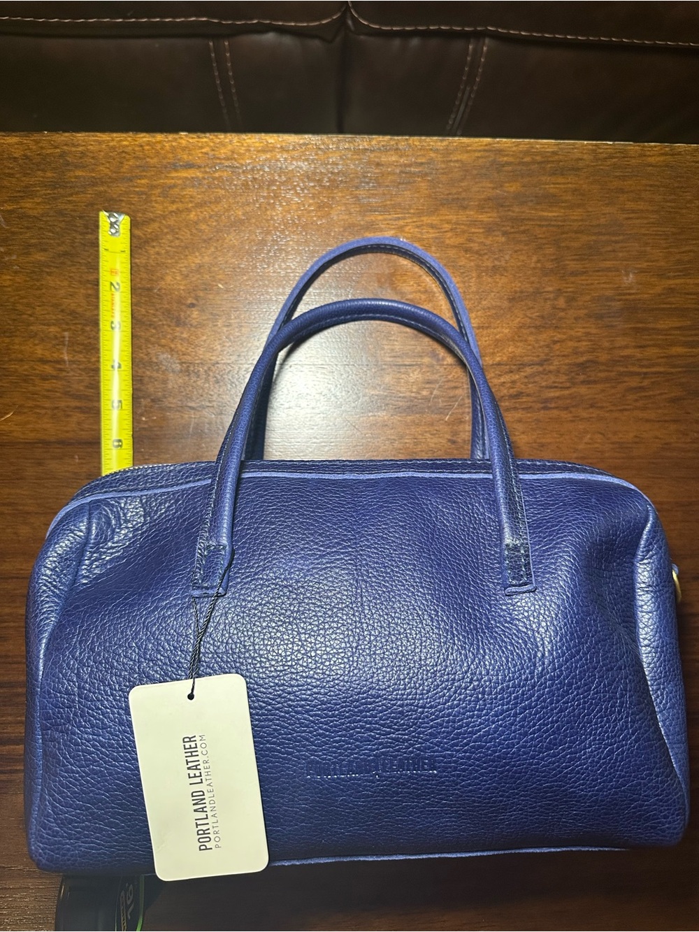 Portland Leather Sloan Doctor Bag “Oversized” Blue Pebbled Leather Satchel NWT - Picture 14 of 15